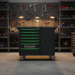 Fasano Tools 7 <b>Drawer</b> Rolling Tool Cabinet With Lockable Door And Casters For <b>Workshop</b> Storage - Product Image 3