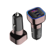 Chargeur de voiture OEM avec logo, charge rapide PD PPS, lumière LED bleue, 2 USB C 30W + 1 USB A 18W, pour iPhone, pour Samsung