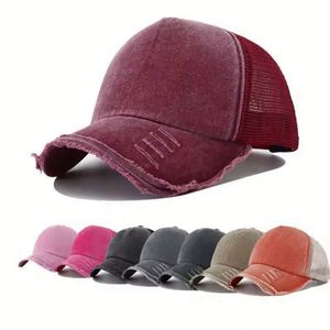 Wholesale Custom Distressed Baseball Cap Vintage Washed Cotton Trucker <b>Hat</b> <b>for</b> Men Women 3D Embroidery Summer Outdoor Applicable - Product Image 1