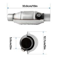 Convertidor catalítico universal de 2.5 pulgadas compatible con EPA, con puerto para sensor de O2, alto flujo, 400 celdas, acero inoxidable de alto rendimiento, compatible con 53005