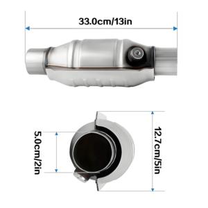 符合 EPA 标准的 <span class=keywords><strong>2</strong></span>.5 英寸通用催化转换器，带 O2 传感器端口，高流量 400 电池单元，不锈钢材质，性能卓越，适合 53005 - Product Image 3
