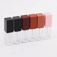 Tube de brillant à lèvres carré à capuchon blanc 2022, logo personnalisé, Tube de brillant à lèvres vide coloré de 5ml, bouteilles liptint avec bouteilles transparentes