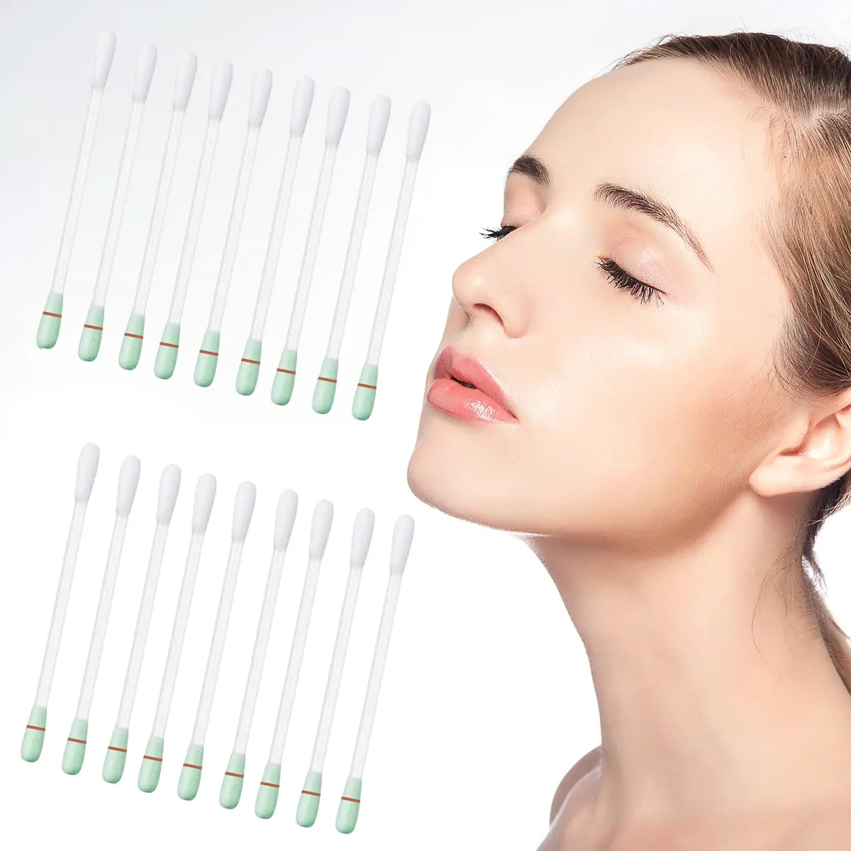 Beauty Individually Wrap 10pcs Eyelash Brush Cotton Swab Skin Care Cosmetic Tools Makeup Remove Q Tips