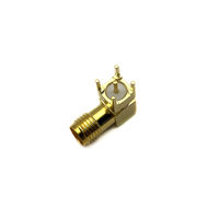 Conector SMA Hembra de Fábrica, Ángulo Recto de 90 Grados, Adaptador de Conector RF con Brida para Panel PCB, Conectores Coaxiales