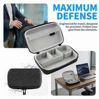 Sac de rangement portable antichoc avec séparateurs réglables, étui rigide en EVA pour organiser les câbles et gadgets électroniques