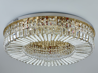 Plafonnier moderne de luxe en cristal or LED lustre encastré pour salle à manger et salon lampe simple pour hôtel usage domestique