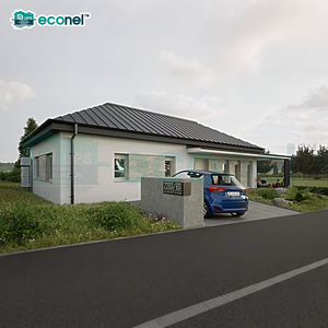 Villa moderne à un étage avec toit à plusieurs pente, structure en acier, 3 chambres, entièrement meublée, <span class=keywords><strong>maison</strong></span> préfabriquée de luxe pour le marché paraguayen - Product Image 6
