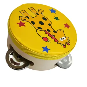 4 6 7 8 inch 4"6"7"8" wood Metal education toy drum Musical Instrument Double row cartoon tambourine costume praise and worship