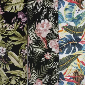 Factory Direct Big Flower, Patterns Custom Soft Thin Woven 95 Viscose 5 Elastane voile Blouse Fabric Printed Stock/