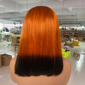 Perruque Bob Ombrée Droite Double Drawn en Cheveux Vierges Alignés, avec Closure HD 5x5, 100% Cheveux Humains, Perruques Lace Front pour Femmes - Product Image 3