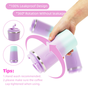 Ly giữ nhiệt bằng thép không gỉ thân thiện với môi trường, dung tích 380ml, có nắp đậy, dùng cho xe hơi, du lịch, nước nóng, bia, trà - Product Image 4