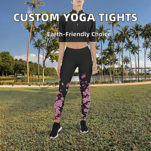 Leggings de yoga pour femmes adultes Jiahui, vêtements de sport, taille mi-haute, antibactériens, écologiques, respirants, impression numérique personnalisable - Product Image 2