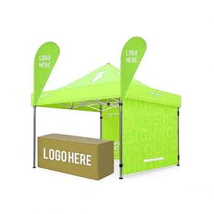 Tente événementielle carrée personnalisée avec logo, auvent pop-up avec service de conception graphique complet, résistante aux UV, imperméable et ignifuge - Product Image 3