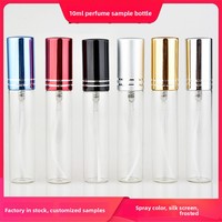 Botol Isi Ulang Parfum 10ml Botol Semprot Kaca Aluminium Sampel Portabel Perjalanan Perawatan Pribadi Botol Dispenser