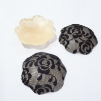 Coussinets adhésifs réutilisables en dentelle et Silicone pour seins, couvre-tétons à fleurs