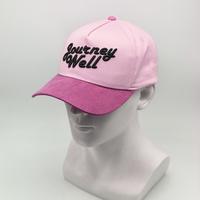 Gorra de Béisbol Deportiva OEM al por Mayor para Adultos de 5 Paneles, Estructurada de Algodón y Gamuza, con Logotipo Personalizado Bordado en 3D en Relieve, Gorra Bicolor