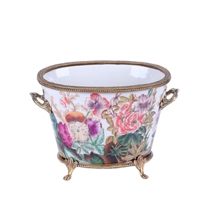 Vase en céramique bleu blanc en <span class=keywords><strong>porcelaine</strong></span> ornement chinois créatif en forme de main maison salon arrangements floraux meuble TV jardin - Product Image 2