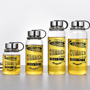 Seaygift 700ml 1300ml 1600ml <span class=keywords><strong>1</strong></span> <span class=keywords><strong>Litre</strong></span> <span class=keywords><strong>Bouteille</strong></span> en <span class=keywords><strong>Verre</strong></span> <span class=keywords><strong>Infuseur</strong></span> à Thé aux Fruits Bouteilles d'Eau en <span class=keywords><strong>Verre</strong></span> Portables pour le Sport en Plein Air avec Manchon - Product Image 5