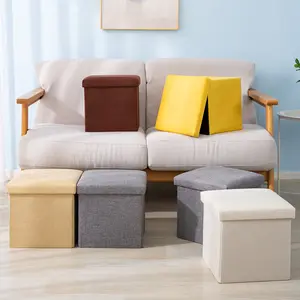 Kotak penyimpanan multifungsi Sofa kursi nyaman bangku Sofa bangku Pouf penyimpanan Poef bangku kaki
