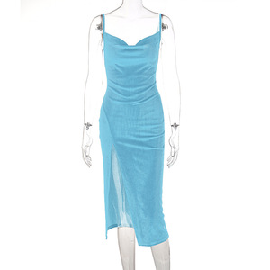 Vêtements pour femmes Nouvelle mode Sexy Off-The-Shoulder Slim-Fit Halter Dress - Product Image 1