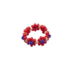 Fabrieksprijs Bohemen Stijl Gemengde Kleur Imitatie Parel Kleine Bloem Rijstkraal Ontwerp Vrouwen Elastische Ring - Product Image 5
