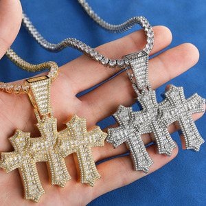 Pendentifs Ankh en Moissanite VVS Baguette, Argent 925, Clé de Vie Égyptienne, Breloques Hip Hop Bling Iced Out, Certifiés GRA, Testeur Inclus, Fabricant B2B - Product Image 1