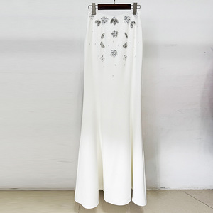 2026 early spring new style fashion heavy-duty beaded and diamond-<strong>studded</strong> <strong>blouse</strong> short top +skirt set two-piece set ready ship - Product Image 6
