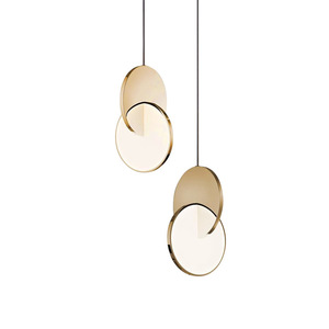 <span class=keywords><strong>Lampes</strong></span> suspendues LED à double anneau colorées <span class=keywords><strong>de</strong></span> style minimaliste nordique pour cuisine, <span class=keywords><strong>magasin</strong></span>, salle à manger, café, bar, luminaire suspendu pour la maison - Product Image 4