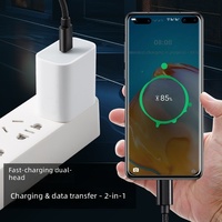 Câble de charge rapide Type-C vers Type-C 60W avec matériau tressé et gaine en nylon tressé, longueur 2m pour téléphones mobiles