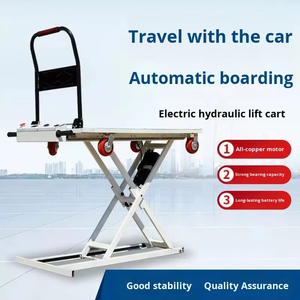 Chariot à plat électrique portable avec petit ascenseur à ciseaux monté sur véhicule de levage hydraulique pour le transport - Product Image 2