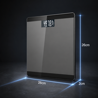 Báscula Digital Inteligente Profesional de Vidrio Templado con Pantalla LCD Grande y Temperatura Ambiente para Pesar en el Hogar y el Baño