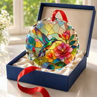 Ornement suspendu en verre cristal de style floral personnalisé, ornement décoratif en verre cristal, pendentif tulipe pour décoration de cadeau de fête