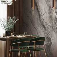 Dalle de pierre frittée gris Venise de luxe pour mur de fond de salon, chambre et salle à manger - 1200*2800*6mm Grande taille Antidérapante