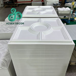 AISEN dekorasi klasik 50*50 Cm desain Pvc bahan Panel dinding modis hotel dekorasi Interior putih 3d Panel dinding Pvc - Product Image 6