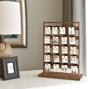 Customized Wooden Jewelry Tower with 20 Hooks and Wooden Earring Storage Rack <b>for</b> Displaying and Storage of Earrings - Product Image 1