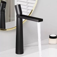 Robinet de lavabo moderne de luxe en acier inoxydable SUS304, mitigeur chaud/froid à poignée unique, à poser sur le comptoir, pour projets hôteliers