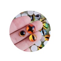 Cabochon en verre rond pour poupée, accessoire de décoration pour téléphone, 8/10/12mm
