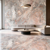Dalle de marbre naturel rose fleur de cerisier, grande taille, pour la décoration d'espaces commerciaux haut de gamme