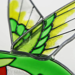 Customizable Modern Design Cross-Border Hummingbird Sun Catcher Colorful Glass Hanging Outdoor <b>Home</b> Panel Stained Glass Panels - Product Image 5