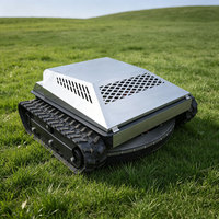 Tondeuse à gazon sur chenilles de 1000 mm avec couvercle en acier inoxydable, moteur à essence Loncin 608cc et télécommande pour grandes surfaces en herbe, OEM