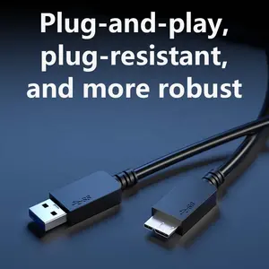 Câble d'extension USB 3.0 Micro B mâle à mâle avec rallonge de transfert de données USB A à Micro B pour boîtier HDD <span class=keywords><strong>disque</strong></span> <span class=keywords><strong>dur</strong></span> SSD 1m - Product Image 4