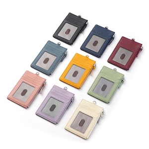 Handmade Real Genuine Leather Card <b>Holder</b> with Zipper for Business Cards with <b>ID</b> Window - Product Image 5