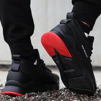 Chaussures de Sécurité GUYISA, Bottes de Travail Noires Tendance, Antidérapantes, Imperméables en Cuir avec Embout en Acier pour Hommes de l'Industrie Lourde