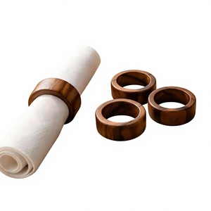 Anillo para Servilletas de Madera Natural Duradero, Redondo de 4.5cm, Ecológico, Decoración de Mesa Moderna y Lujosa para Bodas y Cenas - Product Image 4