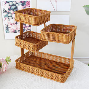 Rettangolo in Rattan tessuto ecologico moderno multifunzione cesto <span class=keywords><strong>di</strong></span> conservazione degli alimenti e Rack per uso domestico e della cucina - Product Image 2