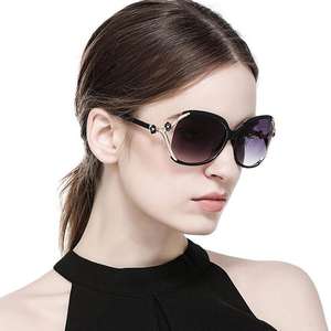 Mode classique Camellia Dot lunettes de soleil <span class=keywords><strong>laquées</strong></span> femmes cent lunettes marée lunettes de soleil <span class=keywords><strong>noires</strong></span> montures de lunettes rondes surdimensionnées - Product Image 1