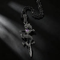 Chaîne de collier Hip Hop pour homme avec pendentif croix dragon en zircon, chaîne corde, zirconiums AAA, style Iced Out, tendance, vente en gros
