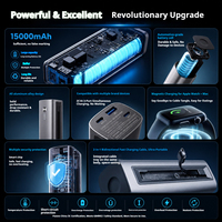 Batterie externe LiFePO4 de qualité automobile 15000 mAh, charge rapide 22,5 W, batterie externe portable avec câble intégré, pour l'extérieur
