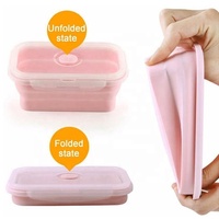 Boîte à repas écologique en silicone pliable Récipient de stockage des restes de cuisine Boîtes à lunch Bento pour la cuisine à domicile