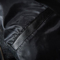 Veste de moto en cuir ajustée pour homme, style vintage, avec fermeture éclair, noire, vente en gros